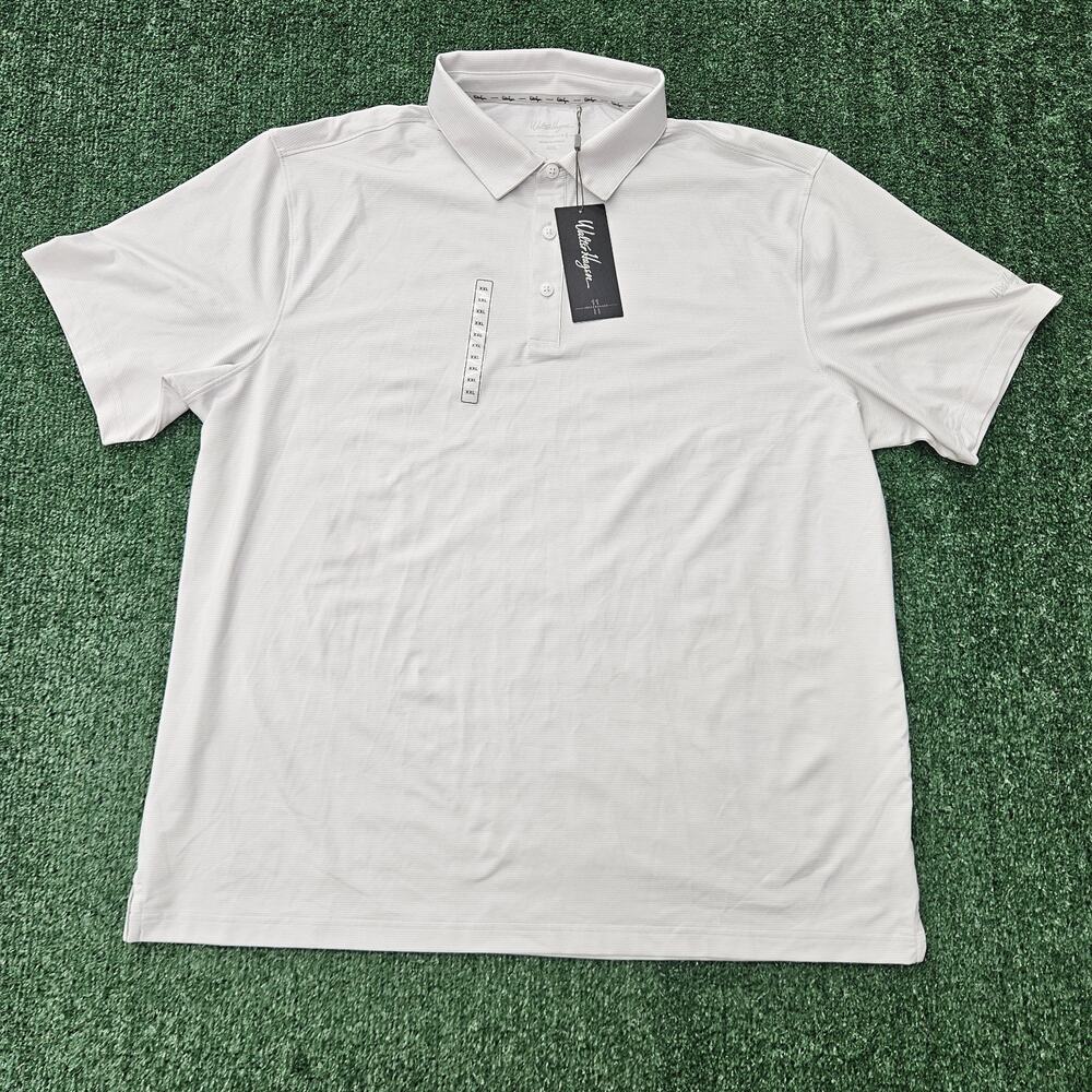 Walter Hagen Polo Golf Shirt Mens Size XXL Short Sleeve Regular Fit White Stripe